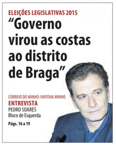 Capa do Jornal Correio do Minho